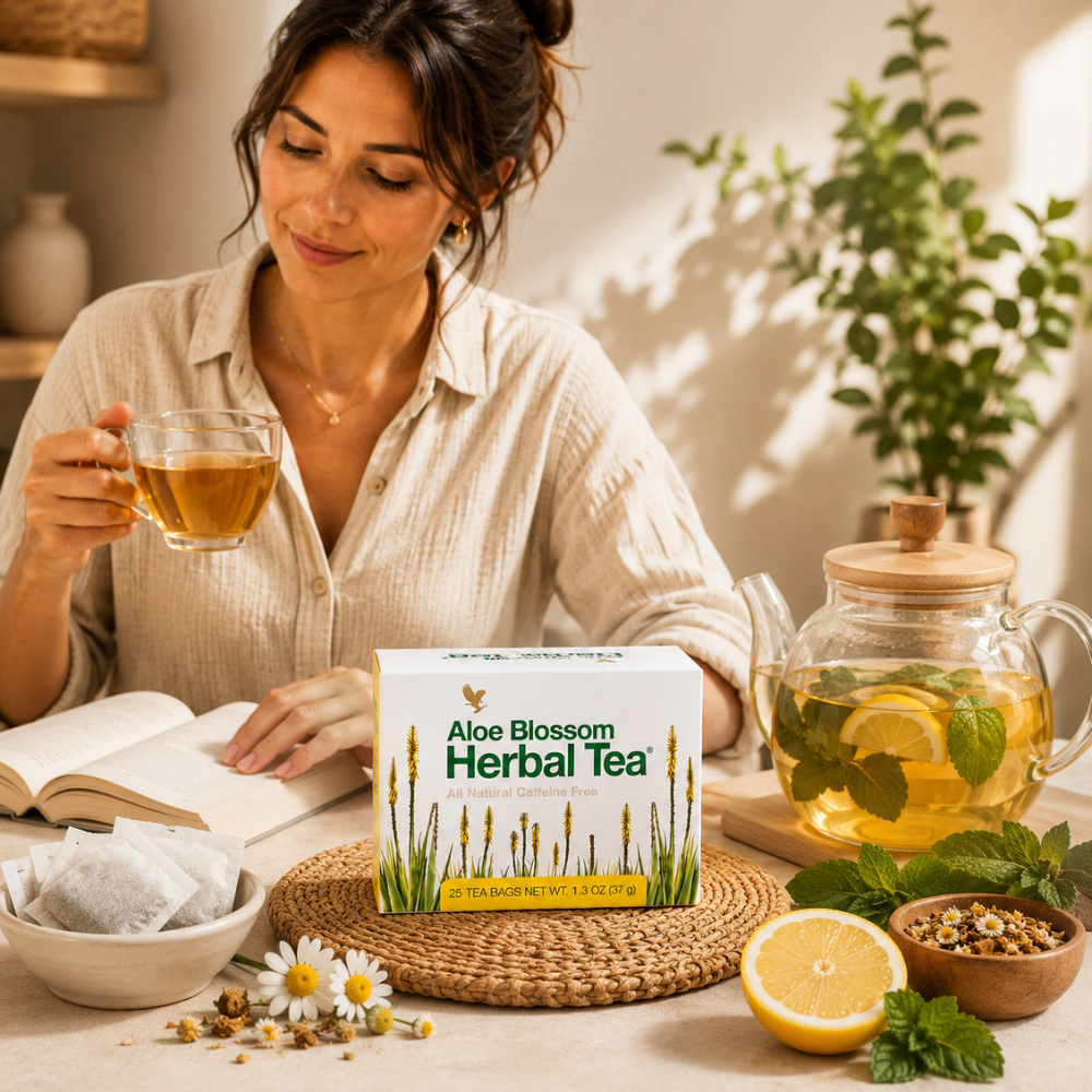 Infusion Fleur d'Aloès Forever® | Tisane Bien-Être aux Plantes et Épices