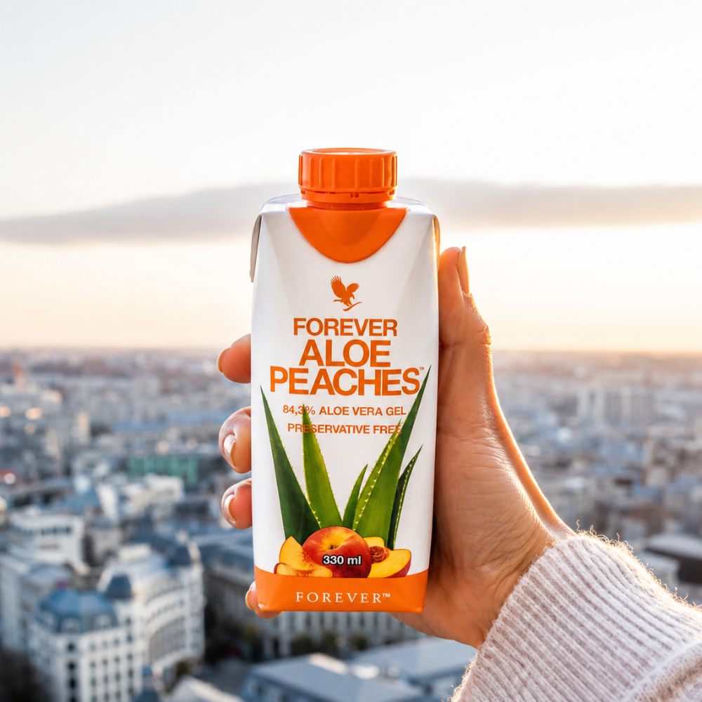 Forever Aloe Pêche® 330 ml x 12 | Boisson à l'Aloe Vera et à la Pêche