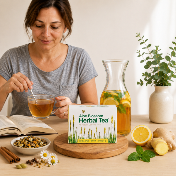 Infusion Fleur d'Aloès Forever® | Tisane Bien-Être aux Plantes et Épices