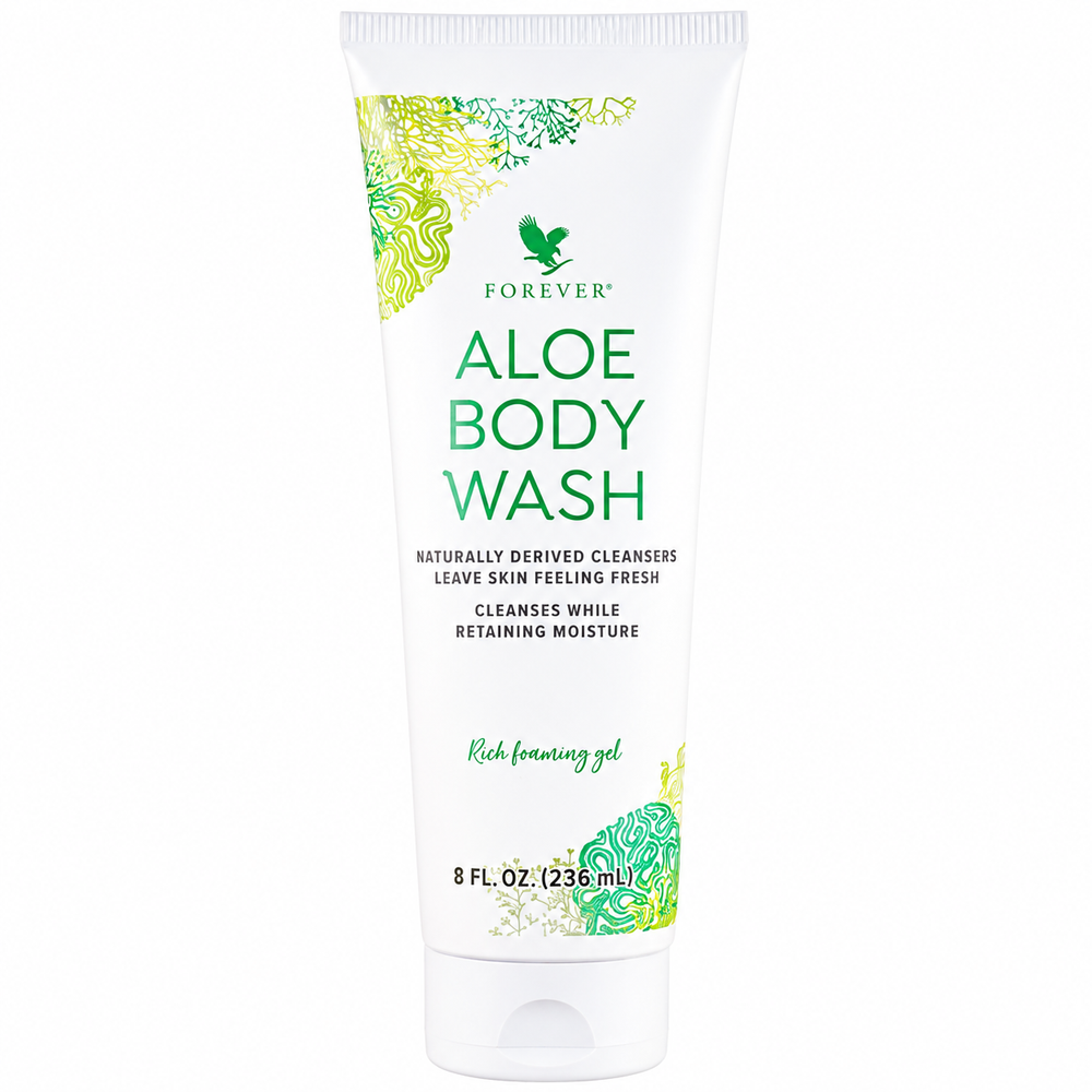 Packshot du Forever Aloe Body Wash, gel douche à l'Aloe Vera sans sulfates, 236 ml, pour tous les types de peau.