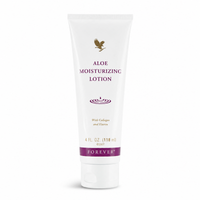 Crème Visage et Corps Aloès Forever à l'Aloe Vera, collagène et élastine sur fond blanc