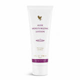 Crème Visage et Corps Aloès Forever à l'Aloe Vera, collagène et élastine sur fond blanc