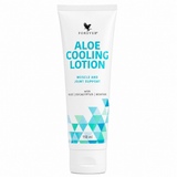 Forever Aloe Cooling Lotion 118 ml sur fond blanc avec aloe vera, eucalyptus et menthol