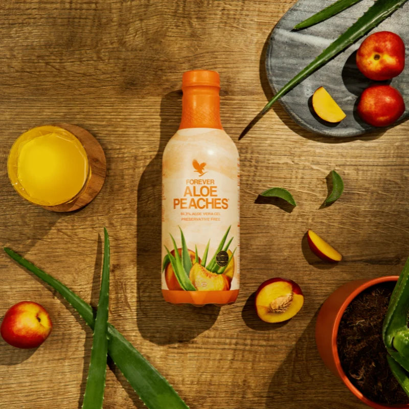 Aloe Pêche à l'Aloe Vera avec purée de pêche naturelle et vitamine C pour le bien-être quotidien