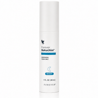 Packshot Forever Bakuchiol™ 30 ml sur fond blanc, sérum visage nourrissant pour une routine de soin du soir.