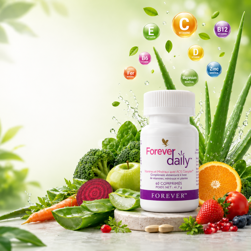 Forever Daily avec Aloe vera, fruits, légumes et vitamines pour une nutrition quotidienne