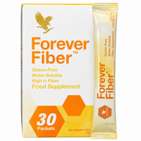 Packshot officiel Forever Fiber™ avec boîte de 30 sachets et sachet individuel