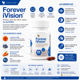 Infographie Forever iVision™ présentant les principaux ingrédients, les bénéfices et les conseils d'utilisation