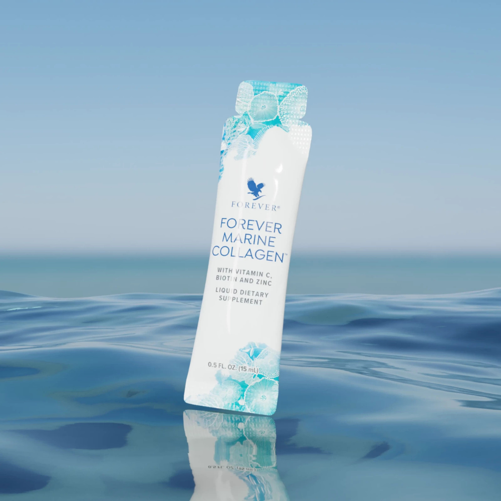 Sachet Forever Marine Collagen riche en collagène marin hydrolysé avec vitamines C, A, biotine et zinc