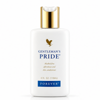 Packshot du soin après-rasage Gentleman's Pride™ Forever Living sans alcool à l'Aloe Vera sur fond blanc
