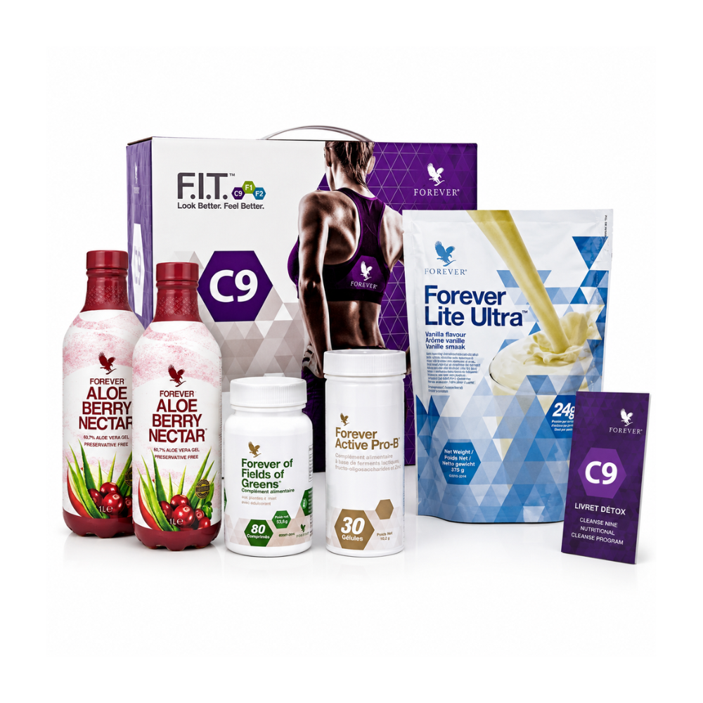Programme C9™ Berry  Vanille Forever F.I.T. – kit détox 9 jours Forever Living avec Aloe Berry Nectar, Forever Ultra et compléments alimentaires